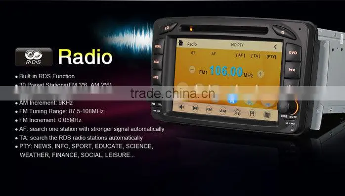 Erisin ES7507M 7" 2 Din Car Media Player for G-Class W463