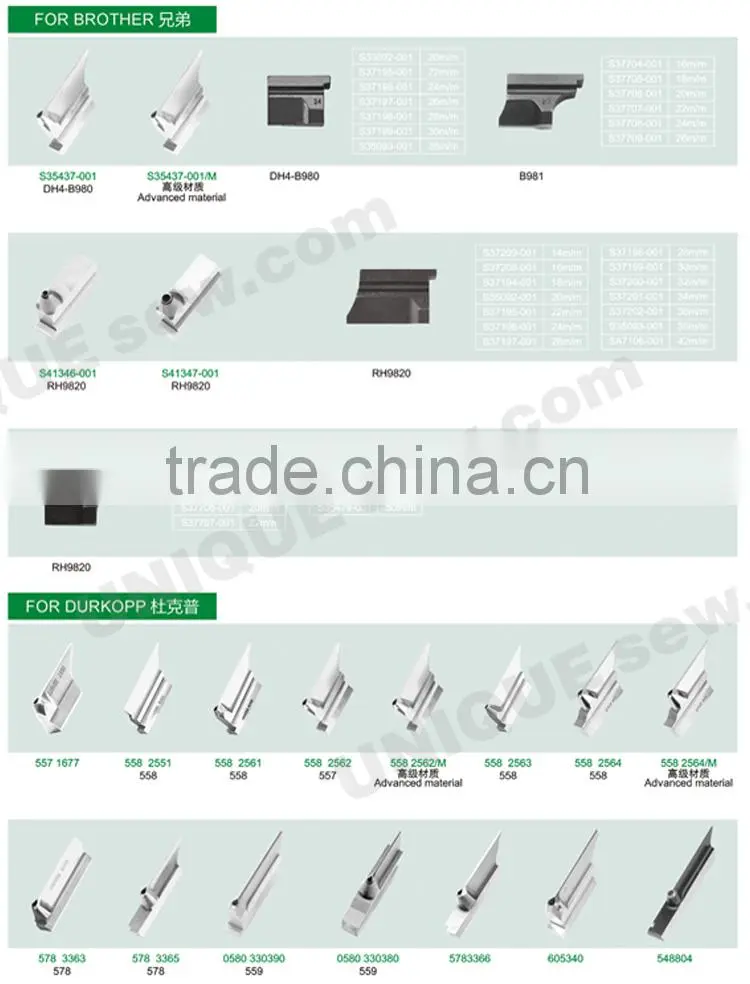 knife for sewing machine and cutting machine 2