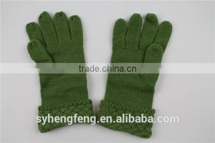 Fashionable women scarf hat and gloves knitted set