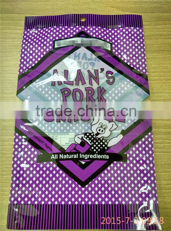 custom printed three side sealed plastic pet food packaging bags