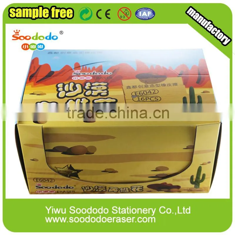 3D puzzle rubber cactus shaped erasers for school