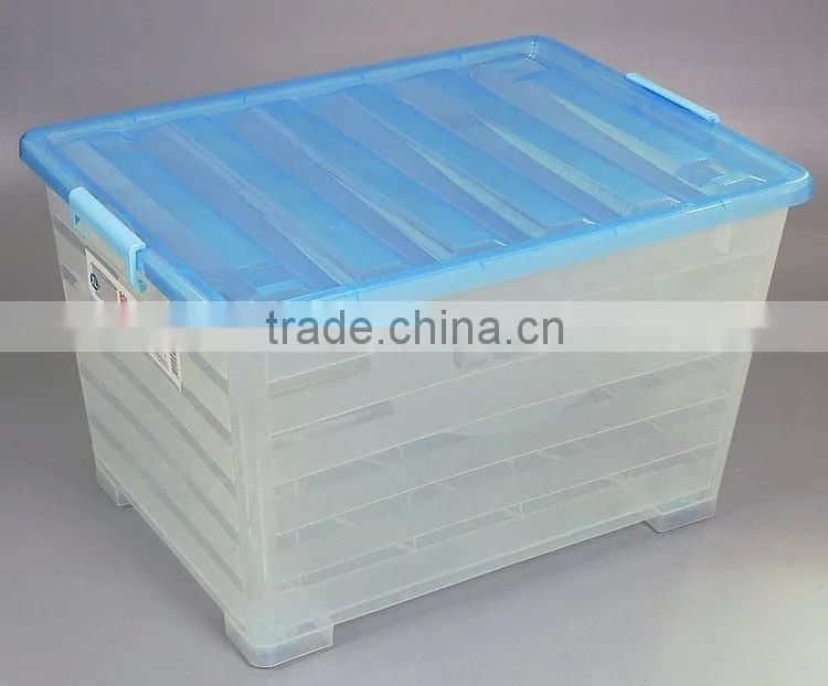 Multifunction Transparent Plastic Storage Box with Wheels and Lid