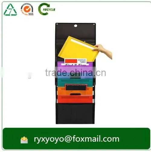 wholesale pp plastic poly hanging wall file holder with pockets