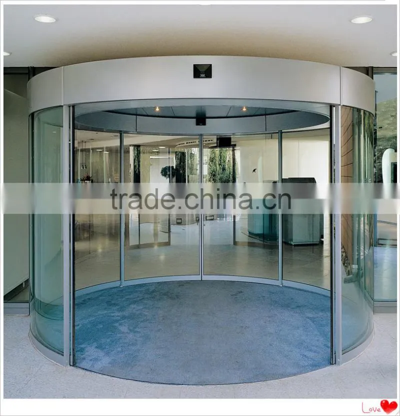 Front doors aluminum curved automatic door system