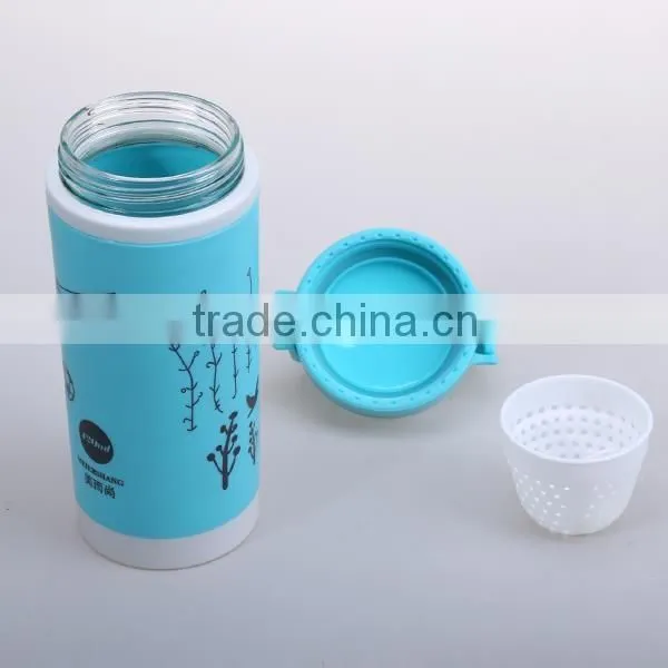 420ML fashion students sport Plastic water bottles with strainer and Air holes