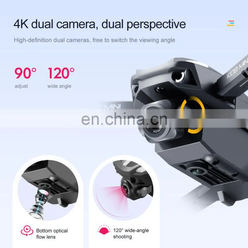K108 Mini Drone with 4K HD Camera wifi Three-way Infrared Obstacle Avoidance Altitude Hold Mode Foldable RC Quadcopter Boy Gift