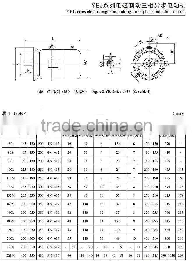 YEJ series electromagnetic brake motor