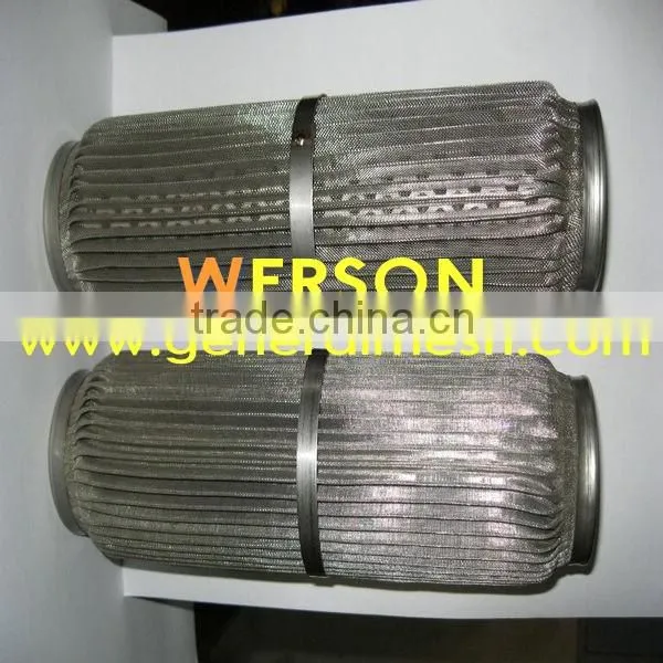 stainless steel pleated filter cartridge for Petrochemical , Chemical