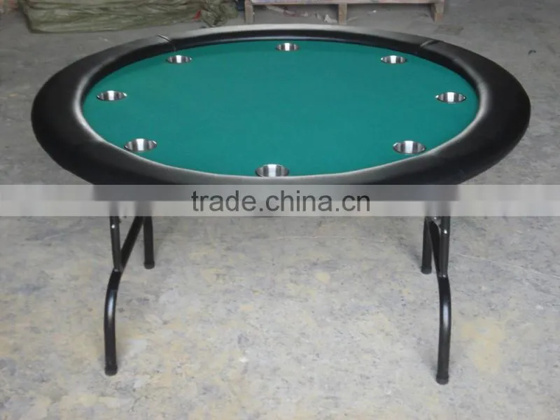 52 inch round poker table with iron legs and steel cup holders