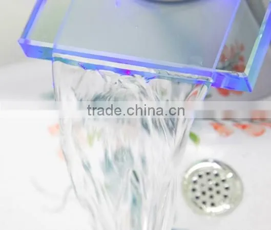 Brass Chrome Waterfall Led Light Basin Mixer Tap