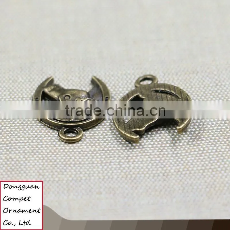 Compet wholesale diy jewelry zinc alloy Chinese zodiac horsehead pendant