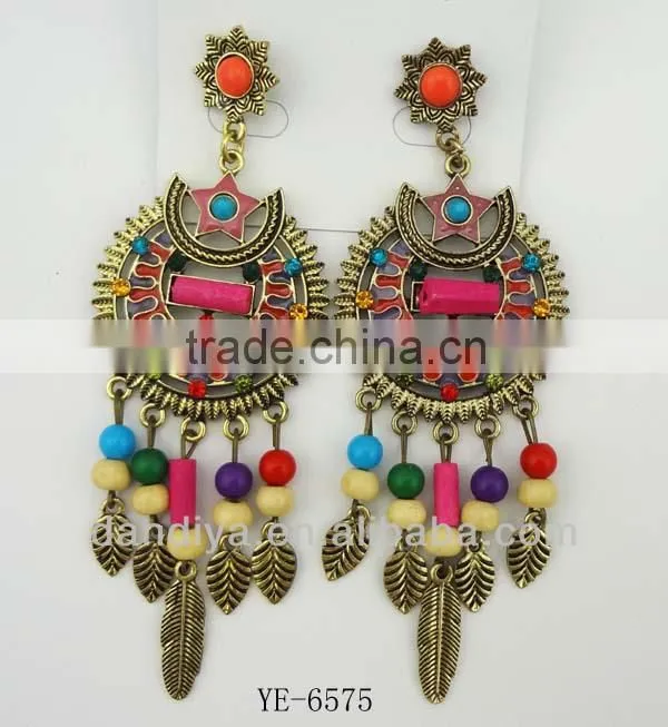 China fashion women's jewelry party green truck alloy handmake gifts earring
