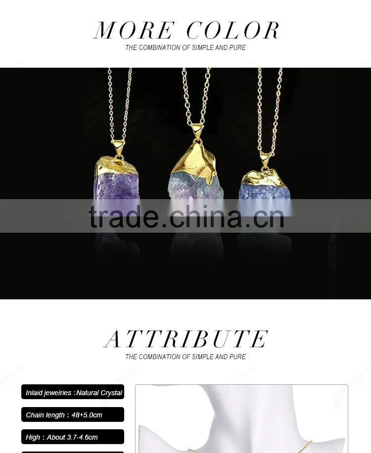 Fashion purple elegant stone necklace pendant