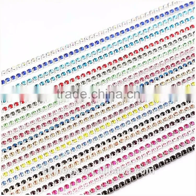 New design multicolor diy rhinestone YIWU Wholesale Hot Sale Hot fix Strong glue close Rhinestone cup chain