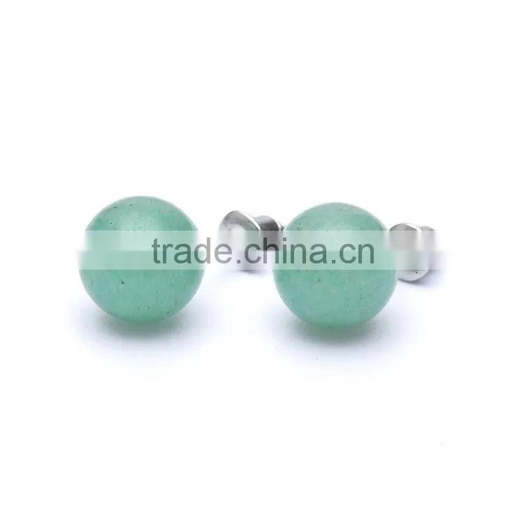 Round Shape Opal Natural Stone Stud Earrings SMJ0159