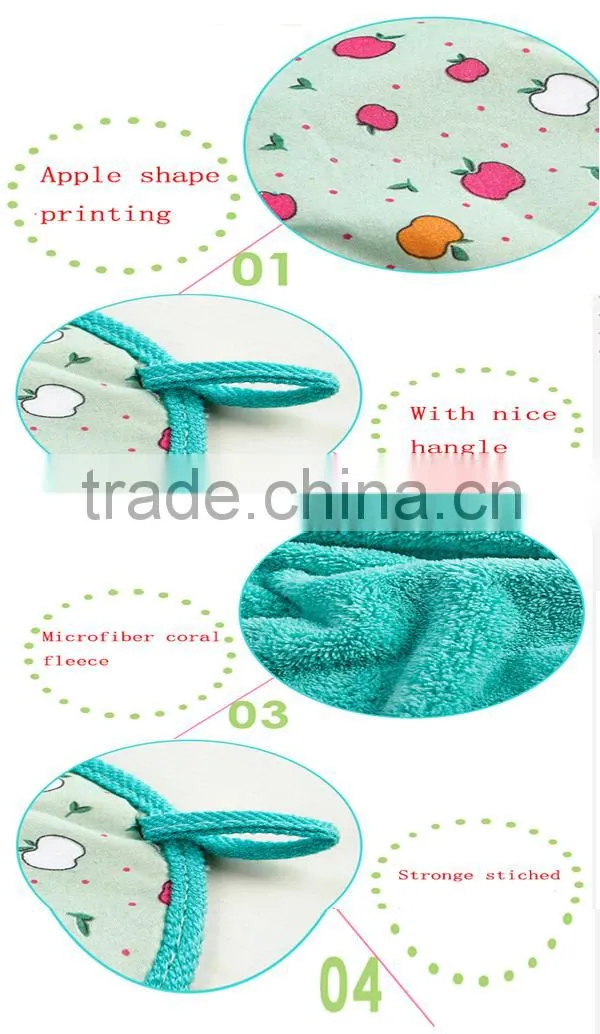 100% Microfiber Coral Fleece Hangle Hand Towel