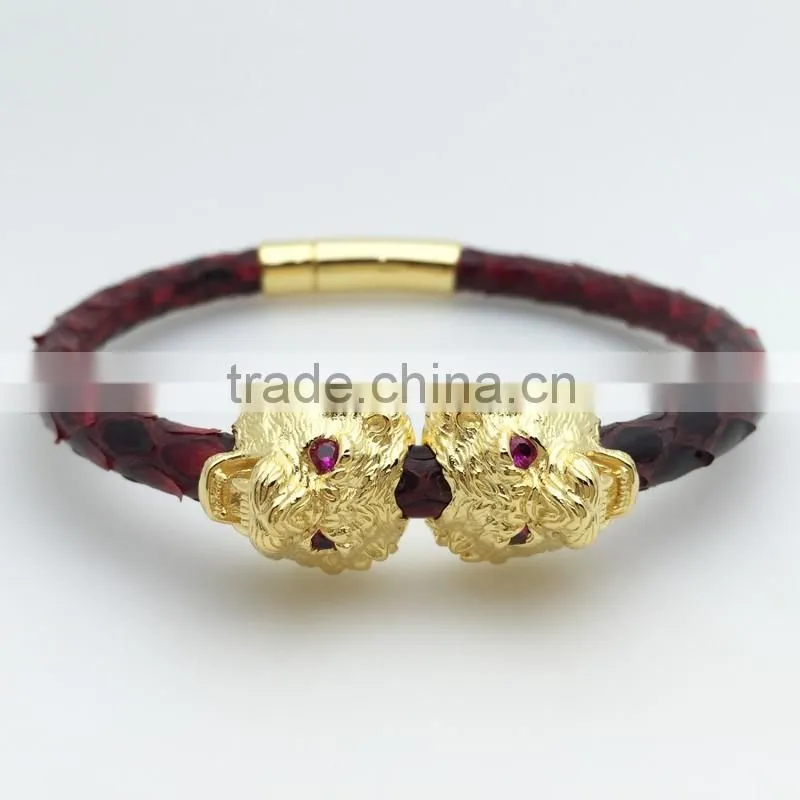 Lion python leather bracelet for mens bracelet best bracelet