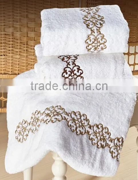 Hotel towel set 100%-cotton yarn embroidery designs