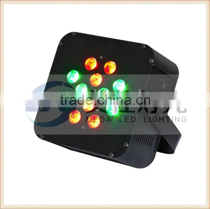 12 x 10W 4in1 rgbw four sections color changing led flat stage lighting