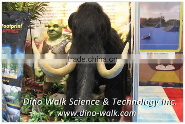 Amusement park artificial animatronic emulation realistic robotic animals mammoth