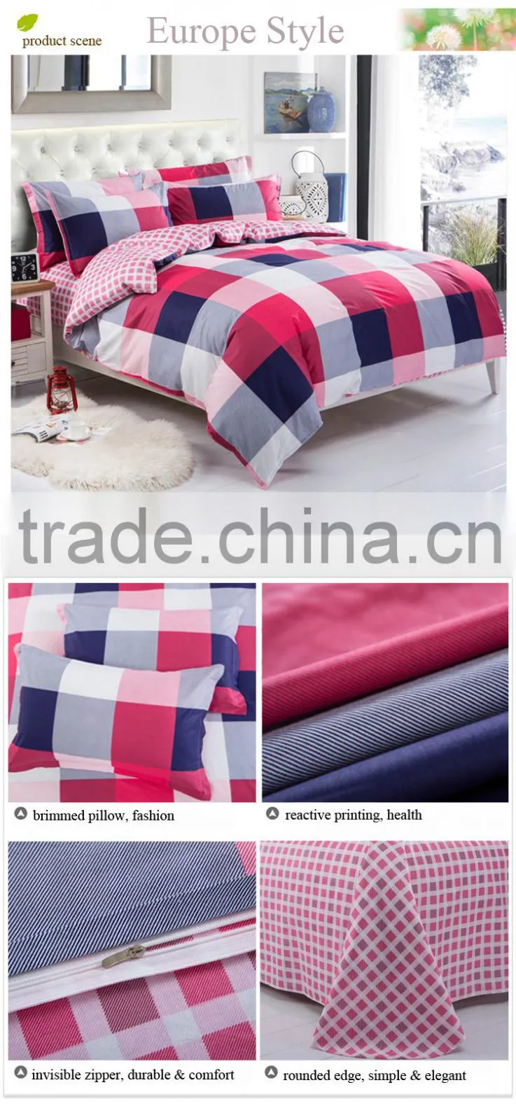 cotton twill reactive printing duvet cover