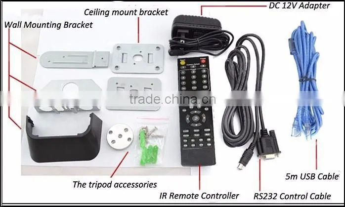 USB2.0 HD video output 1/2.7" 1080P HD color CMOS Video Conference System Camera Support USB wire control PTZ (SCV-HD652)