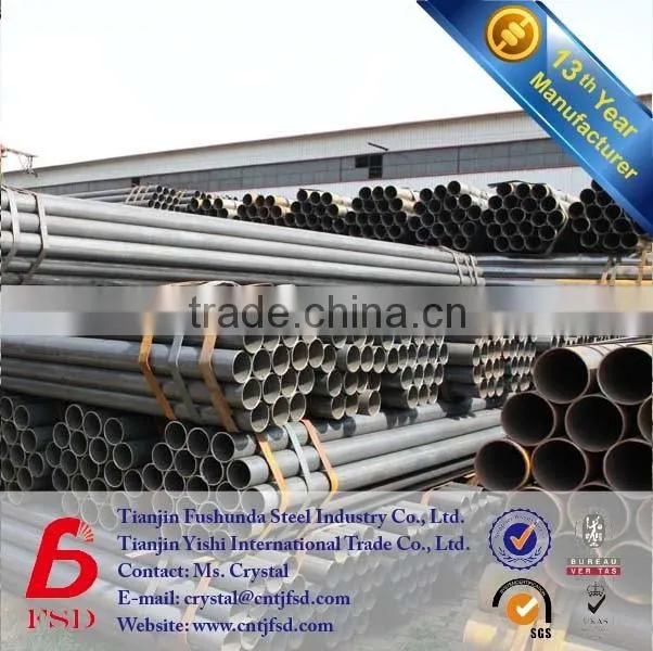 China Suppliers round welded black ERW pipe steel tube