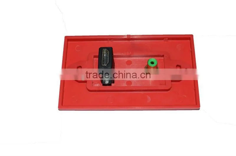 Wholesale single HDMI+1 RCA wall plate W/Back Plug Easy Installation