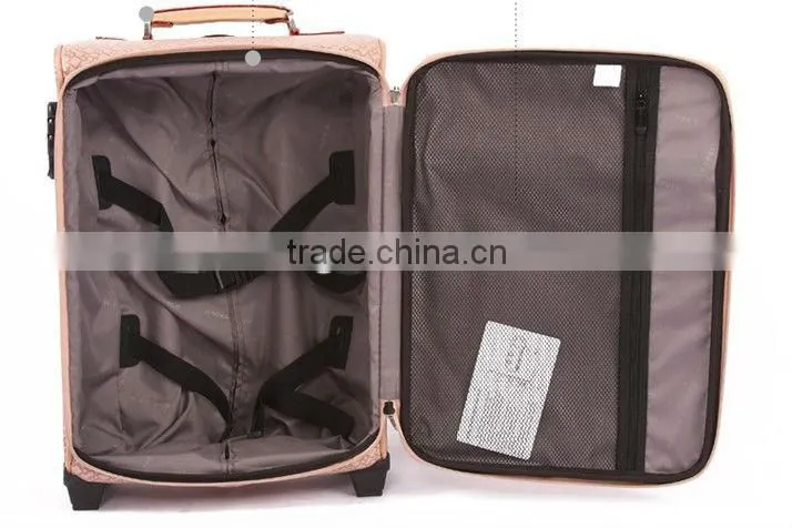 Cabin size soft luggage suitcase rolling trolley bag