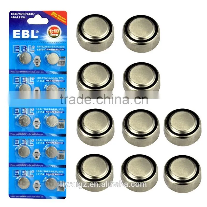 10 pcs SR44 LR44 303 357 G13 A76 L1154 AG13 1.5V Button Cell Alkaline Battery