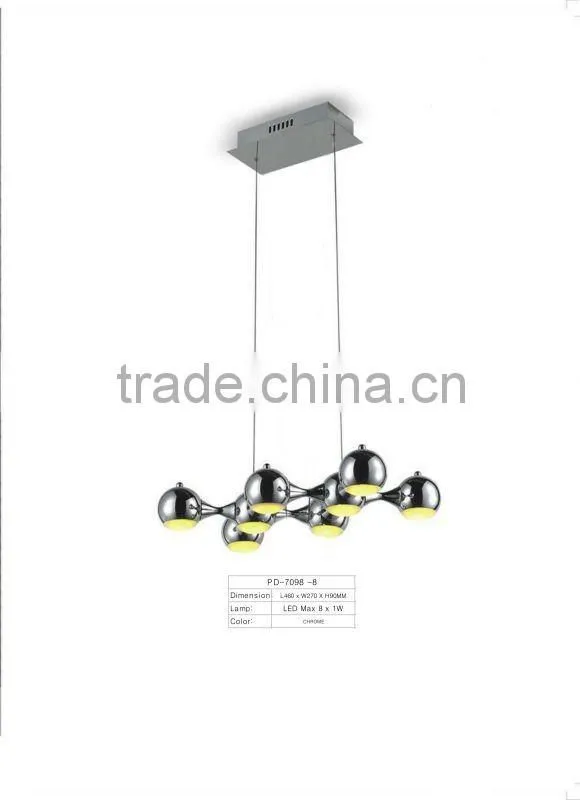 PD-7098-8 new design decorative modern led pendant lamp fixture
