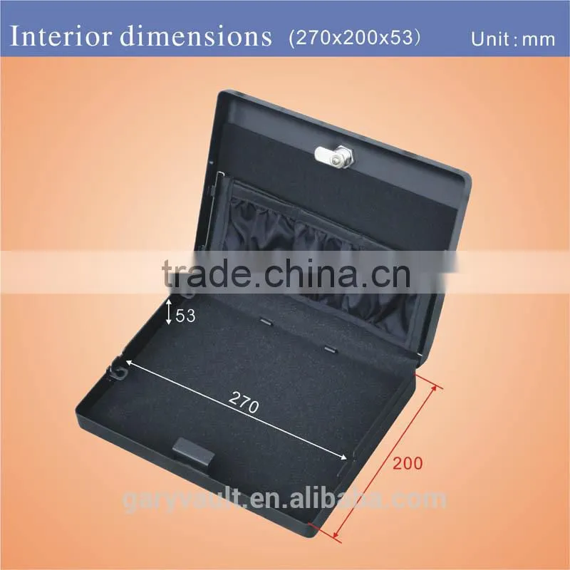 Wholesale -- MK500 Micro Vault key car gun pistol metal portablel key lock storage small file Mini Ipad safe box , document box