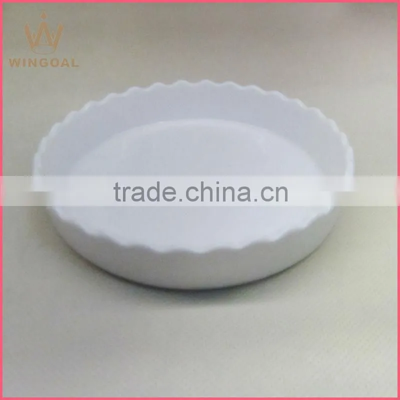 glazed porcelain round shaped pizza plate