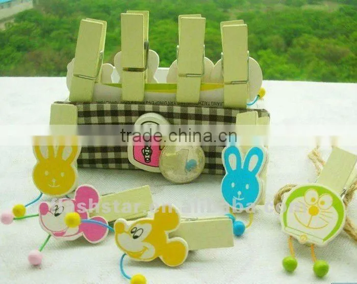 2013 Hot Sell Promotional wooden cartoon clip