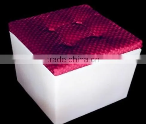 RGB illuminated LED light cube / rechargable outdoor and indoor LED cube seat with cushion