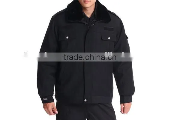 Black Cotton Work Uniform Warm Winter Clothing Winter Jacket for Men