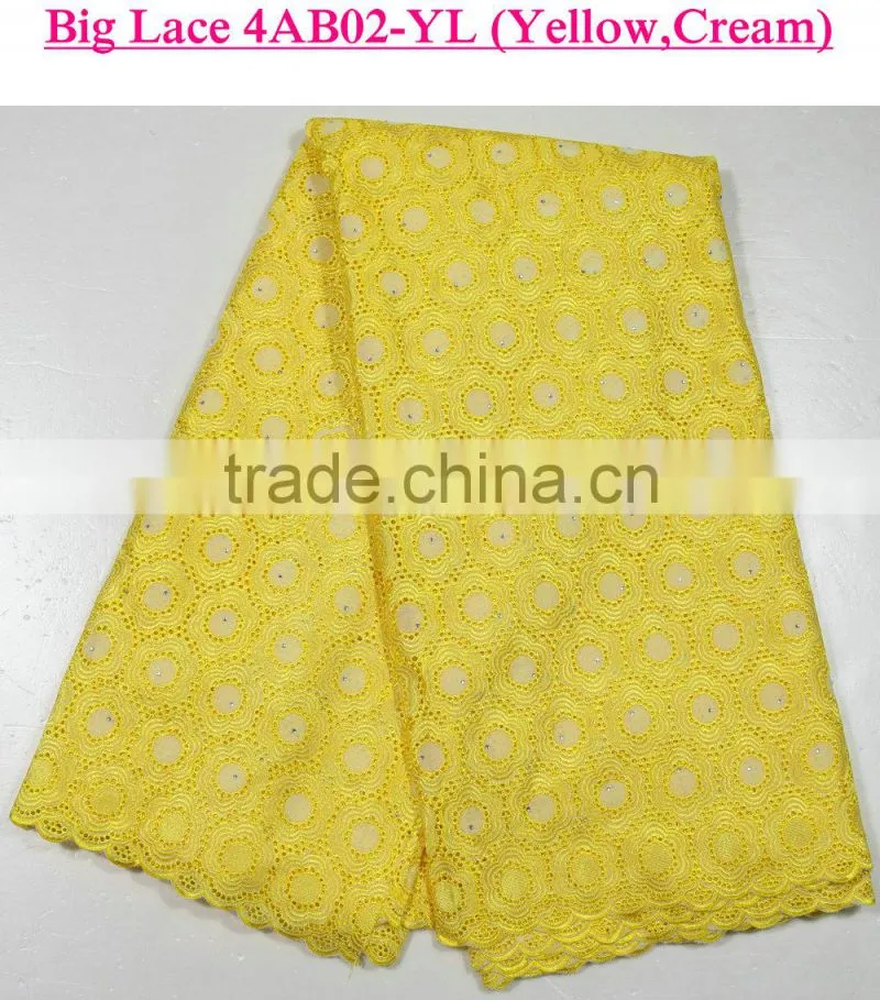 100% cotton New Square Grid Design African Big Swiss Lace