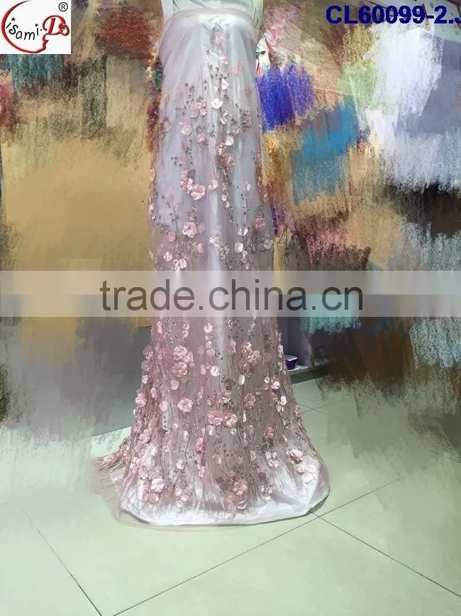 CL60099 Modern design good quality 3d flower lace embroidered fabric,african french lace fabric