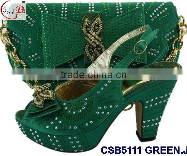 CSB5111 Newest design 2016 woman hot selling shoes with matching bags crystal cluth factory price shoes whole sale price