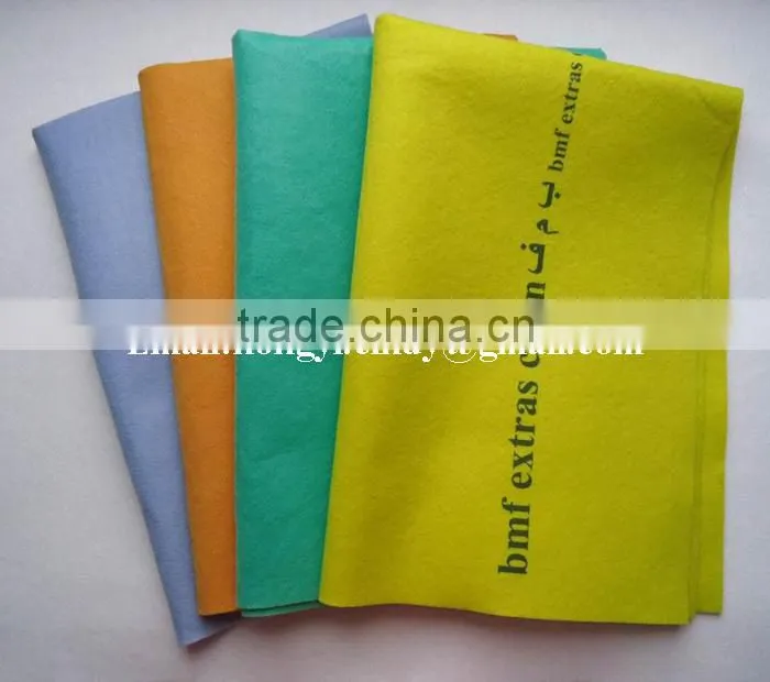 50x70cm Logo printed Germany nonwoven floor mop cloth ( viscose/polyester)