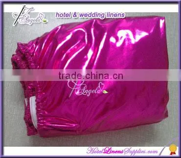 6' (183cm L) rectangle metallic spandex table covers in fuschia for 6' rectangle table decorations