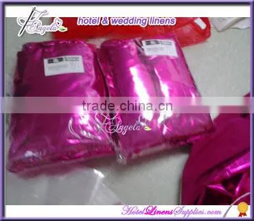 6' (183cm L) rectangle metallic spandex table covers in fuschia for 6' rectangle table decorations