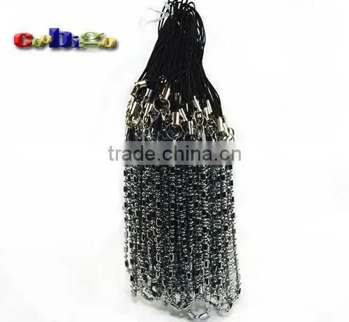 Mobile Cell Phone Strap Lariat Black With Chain Plated (150mm Length) Fit For Toy Keychain Accessories