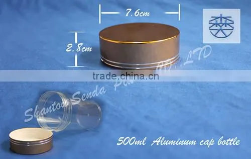 PS clean acrylic bottle with golden cap,high quality acrylic bottle for sales,wholesales Aluminum screw cap empty PS pill bottle