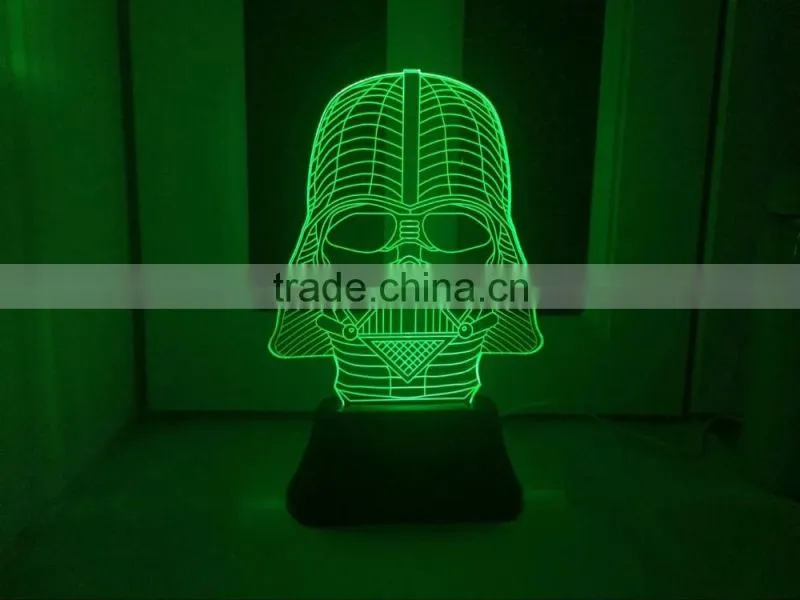 3D Handmade Acrylic Lamp Bulbing Light Skull Color Changing USB Table Lamp for children