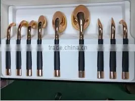 Newly design 9pieces makeup brushes set different color