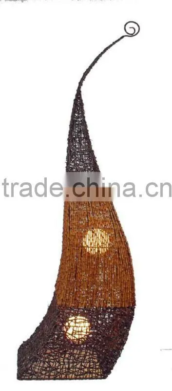 Modern coffee rattan floor lamp/light