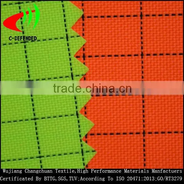 conductive fabric with fire retardant coating for fireman uniform