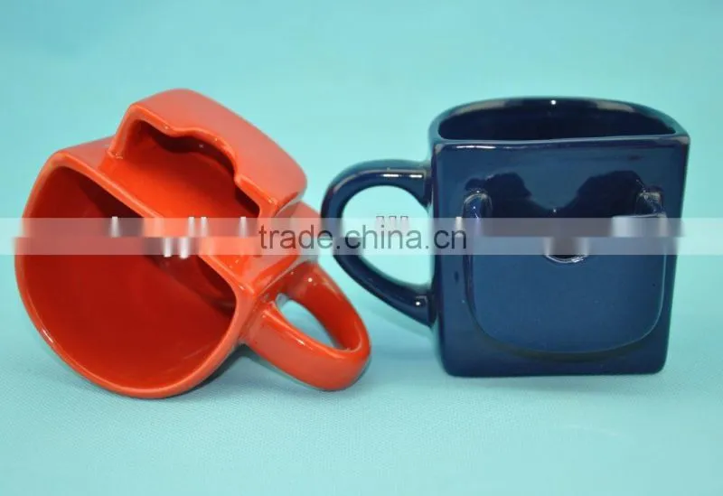 bright color biscuit pocket coffee mug for gift