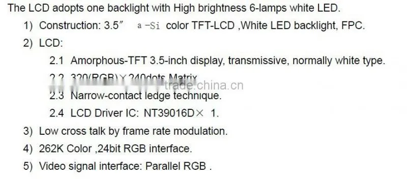 3.5" TFT LCD Module